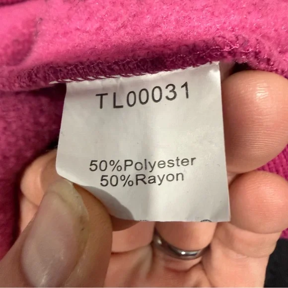 Magenta Pullover Hoodie Sweatshirt Kangaroo Pocket Soft Fleece Size M - Picture 4 of 4